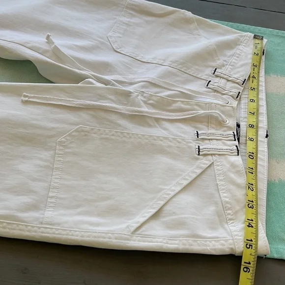 Le Tigre White Straight Leg Pants Drawstring Zip Fly Size 3 - Picture 8 of 14